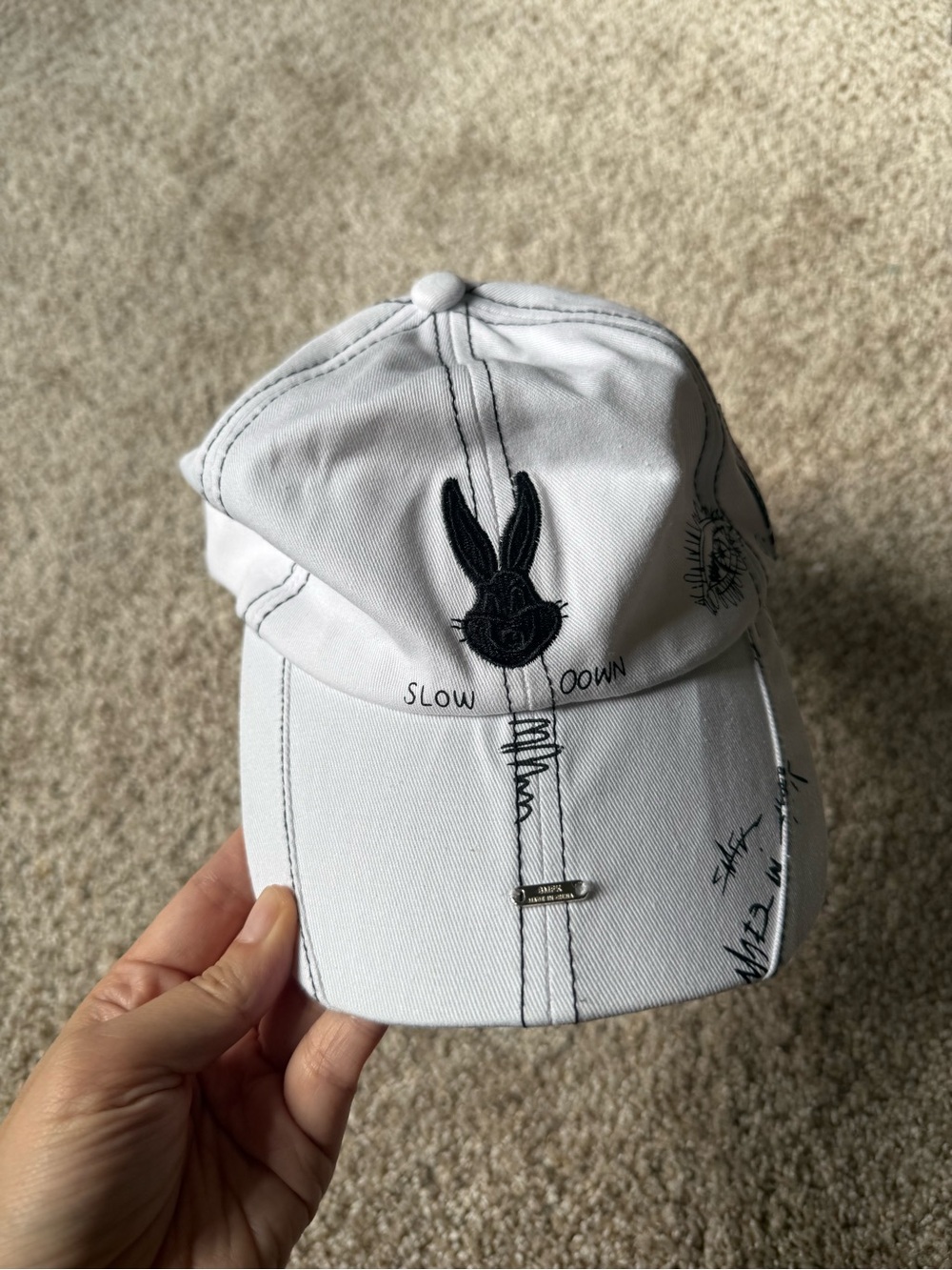 White woman Embroidered Bunny Cap